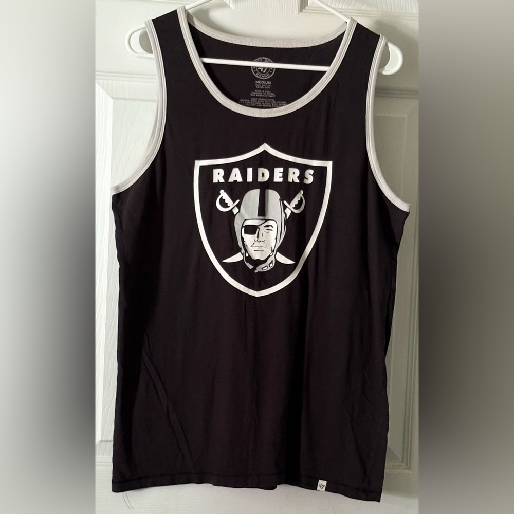 47 Brand NFL Raiders Men’s Black Sleeveless Shirt size Medium